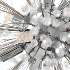 Modern Crystal Globe Chandelier with Starburst Design