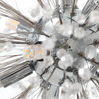 Modern Crystal Globe Chandelier with Starburst Design