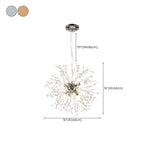 Modern Crystal Globe Chandelier with Starburst Design