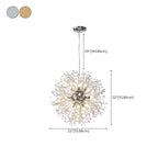 Modern Crystal Globe Chandelier with Starburst Design