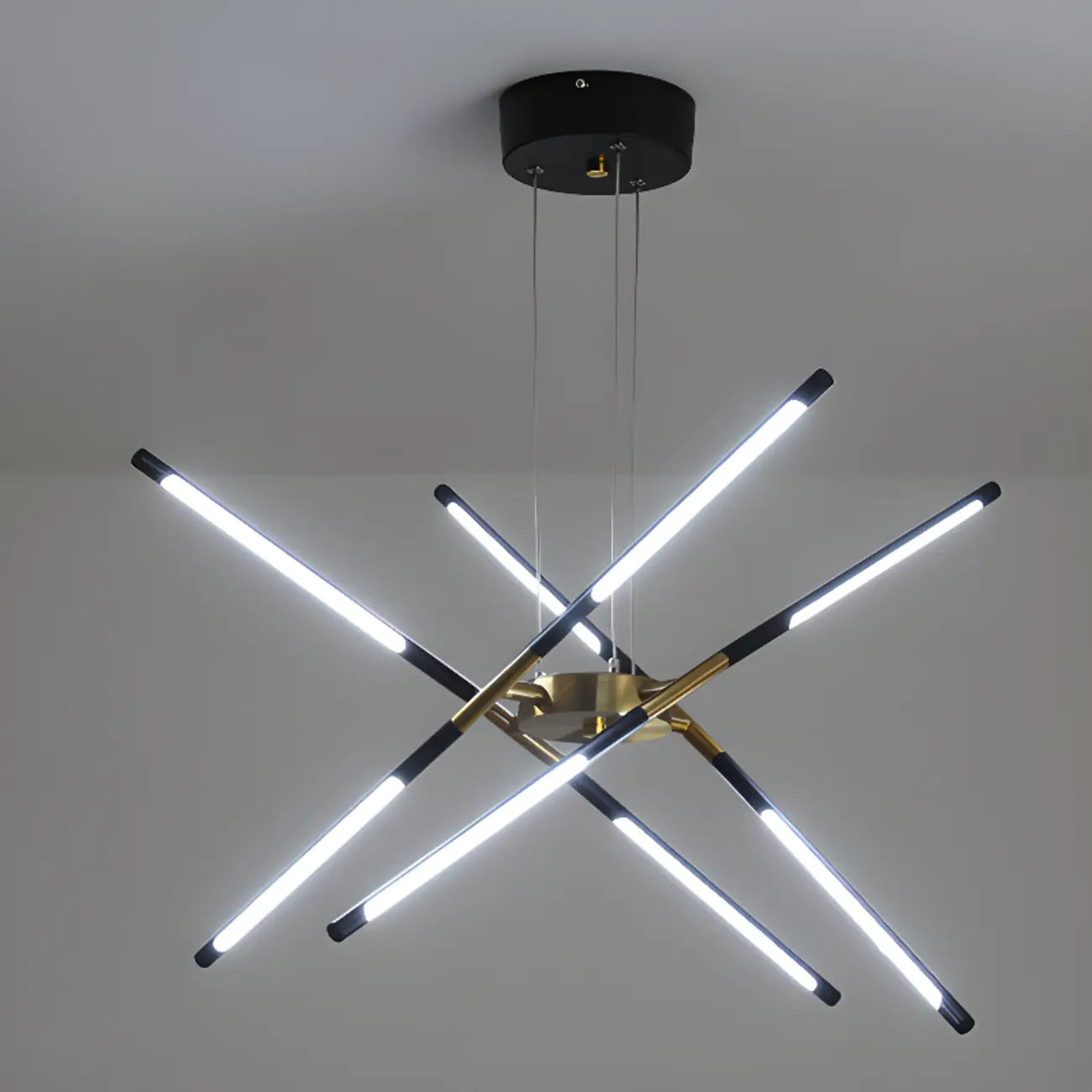 Modern LED Linear Chandelier with Adjustable Height
