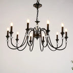 Industrial Black Glass Candelabra Chandelier in 3-10 Lights