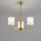 Modern Metal Chandelier with White Glass Shade for Home Decor