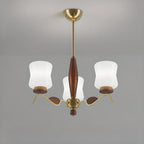 Modern Metal Chandelier with White Glass Shade for Home Decor