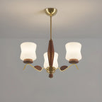 Modern Metal Chandelier with White Glass Shade for Home Decor