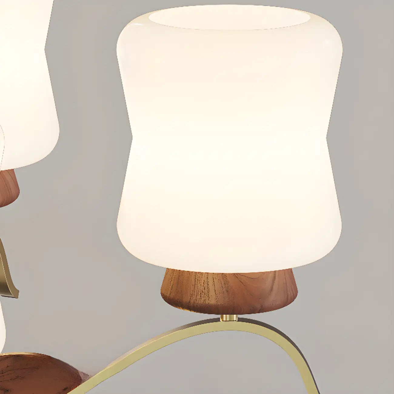 Modern Metal Chandelier with White Glass Shade for Home Decor