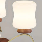 Modern Metal Chandelier with White Glass Shade for Home Decor