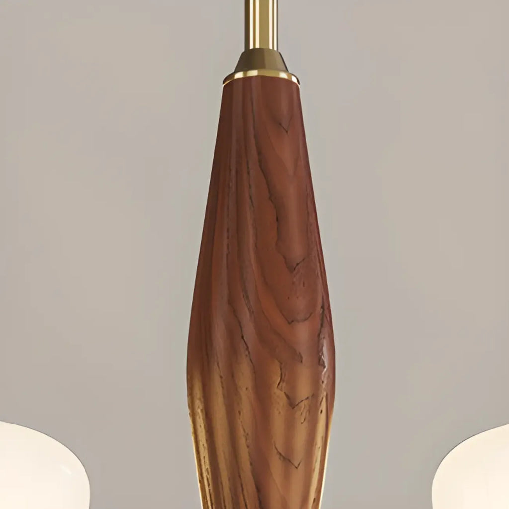 Modern Metal Chandelier with White Glass Shade for Home Decor