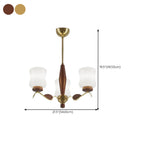 Modern Metal Chandelier with White Glass Shade for Home Decor