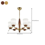 Modern Metal Chandelier with White Glass Shade for Home Decor