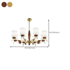 Modern Metal Chandelier with White Glass Shade for Home Decor