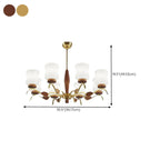 Modern Metal Chandelier with White Glass Shade for Home Decor