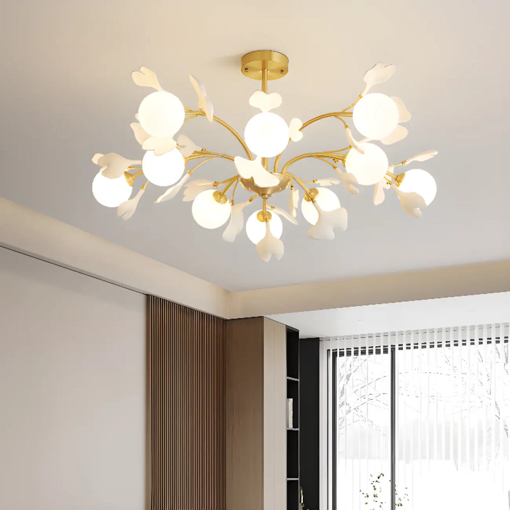 Modern Brass Branch Chandelier with Elegant Design