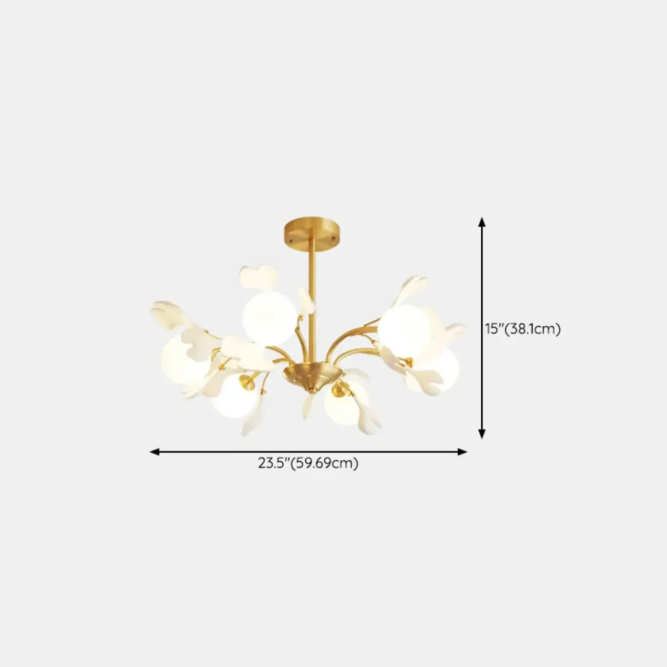 Modern Brass Branch Chandelier with Elegant Design