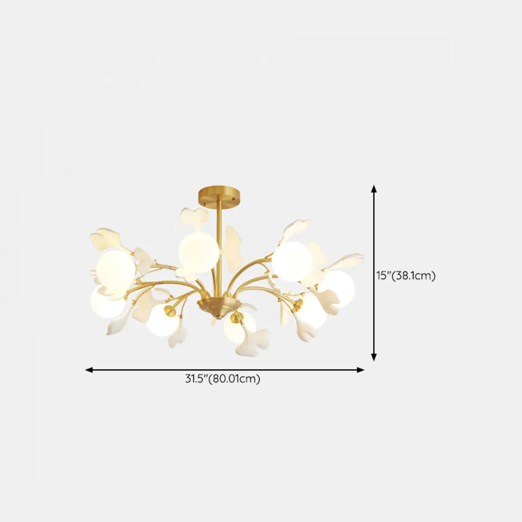 Modern Brass Branch Chandelier with Elegant Design
