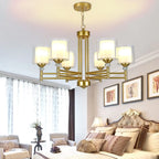 Geometric Industrial Metal Cylinder Glass Chandelier