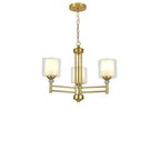 Geometric Industrial Metal Cylinder Glass Chandelier