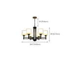 Geometric Industrial Metal Cylinder Glass Chandelier