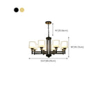 Geometric Industrial Metal Cylinder Glass Chandelier