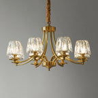 6-Light Vintage Crystal LED Chandelier with Adjustable Height