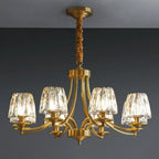 6-Light Vintage Crystal LED Chandelier with Adjustable Height
