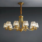 6-Light Vintage Crystal LED Chandelier with Adjustable Height