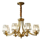 6-Light Vintage Crystal LED Chandelier with Adjustable Height