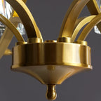 6-Light Vintage Crystal LED Chandelier with Adjustable Height