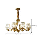 6-Light Vintage Crystal LED Chandelier with Adjustable Height