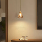 Modern Amber Water Ripple Glass Pendant Light for Dining Room