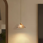 Modern Amber Water Ripple Glass Pendant Light for Dining Room