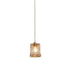 Modern Amber Water Ripple Glass Pendant Light for Dining Room