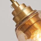 Modern Amber Water Ripple Glass Pendant Light for Dining Room