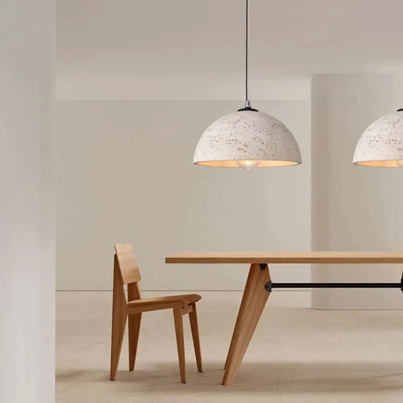 Industrial Marble Effect Dome Pendant Light for Dining Room