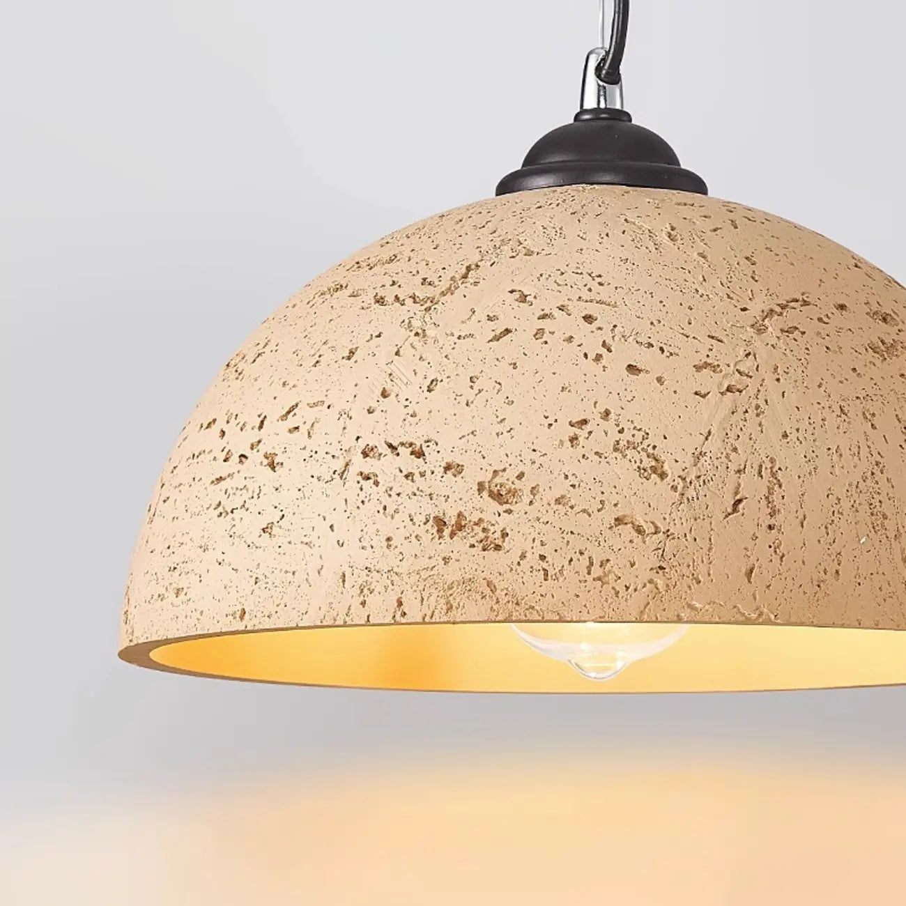 Industrial Marble Effect Dome Pendant Light for Dining Room