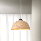 Industrial Marble Effect Dome Pendant Light for Dining Room