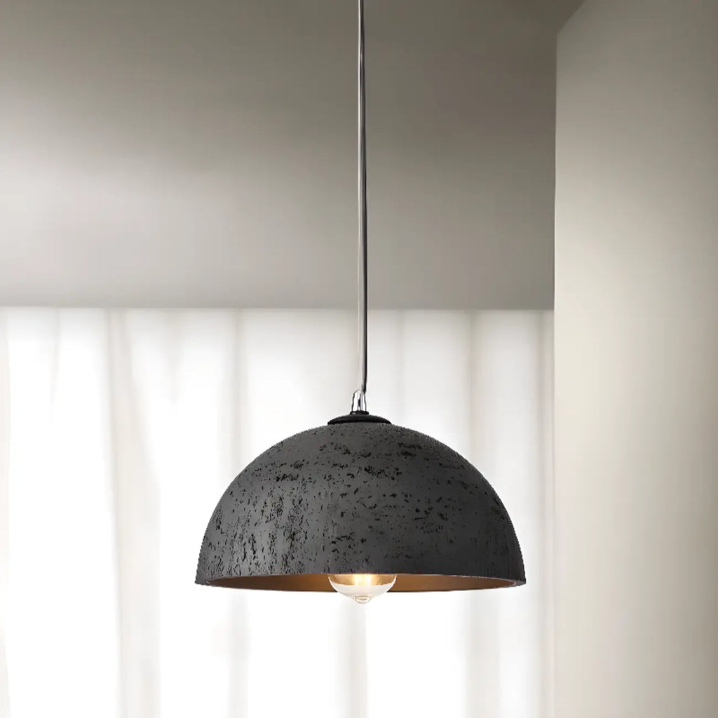 Industrial Marble Effect Dome Pendant Light for Dining Room