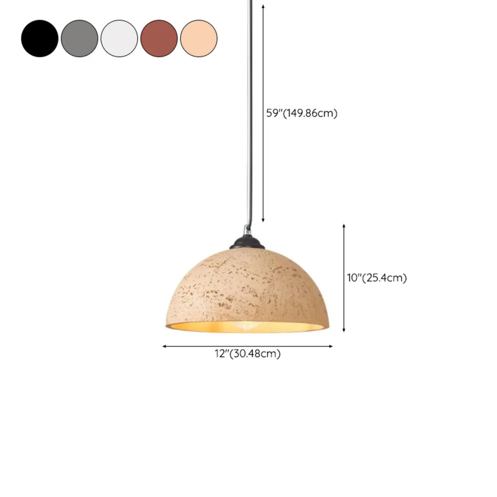 Industrial Marble Effect Dome Pendant Light for Dining Room