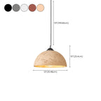 Industrial Marble Effect Dome Pendant Light for Dining Room