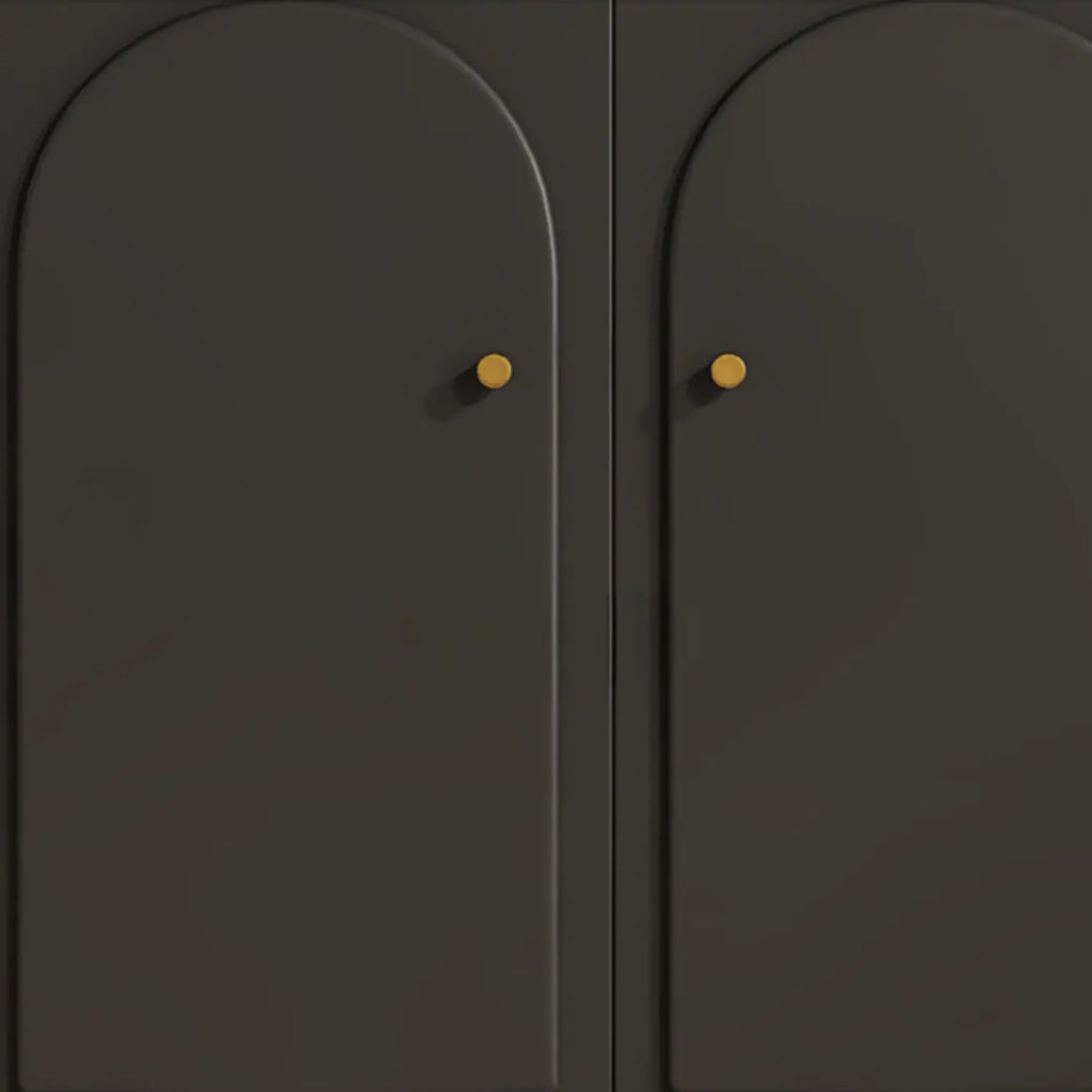 Stylish Black Wooden Combo Dresser with Drawers and Cabinet