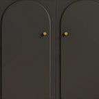 Stylish Black Wooden Combo Dresser with Drawers and Cabinet