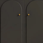 Stylish Black Wooden Combo Dresser with Drawers and Cabinet