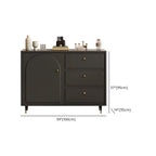 Stylish Black Wooden Combo Dresser with Drawers and Cabinet