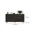 Stylish Black Wooden Combo Dresser with Drawers and Cabinet