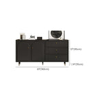 Stylish Black Wooden Combo Dresser with Drawers and Cabinet