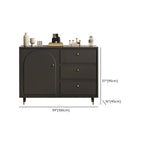 Stylish Black Wooden Combo Dresser with Drawers and Cabinet