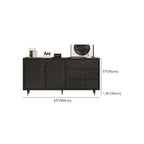Stylish Black Wooden Combo Dresser with Drawers and Cabinet