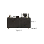 Stylish Black Wooden Combo Dresser with Drawers and Cabinet