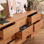 3 Tiers Traditional Natural Double Dresser with Gold Handles