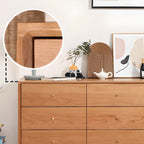 3 Tiers Traditional Natural Double Dresser with Gold Handles